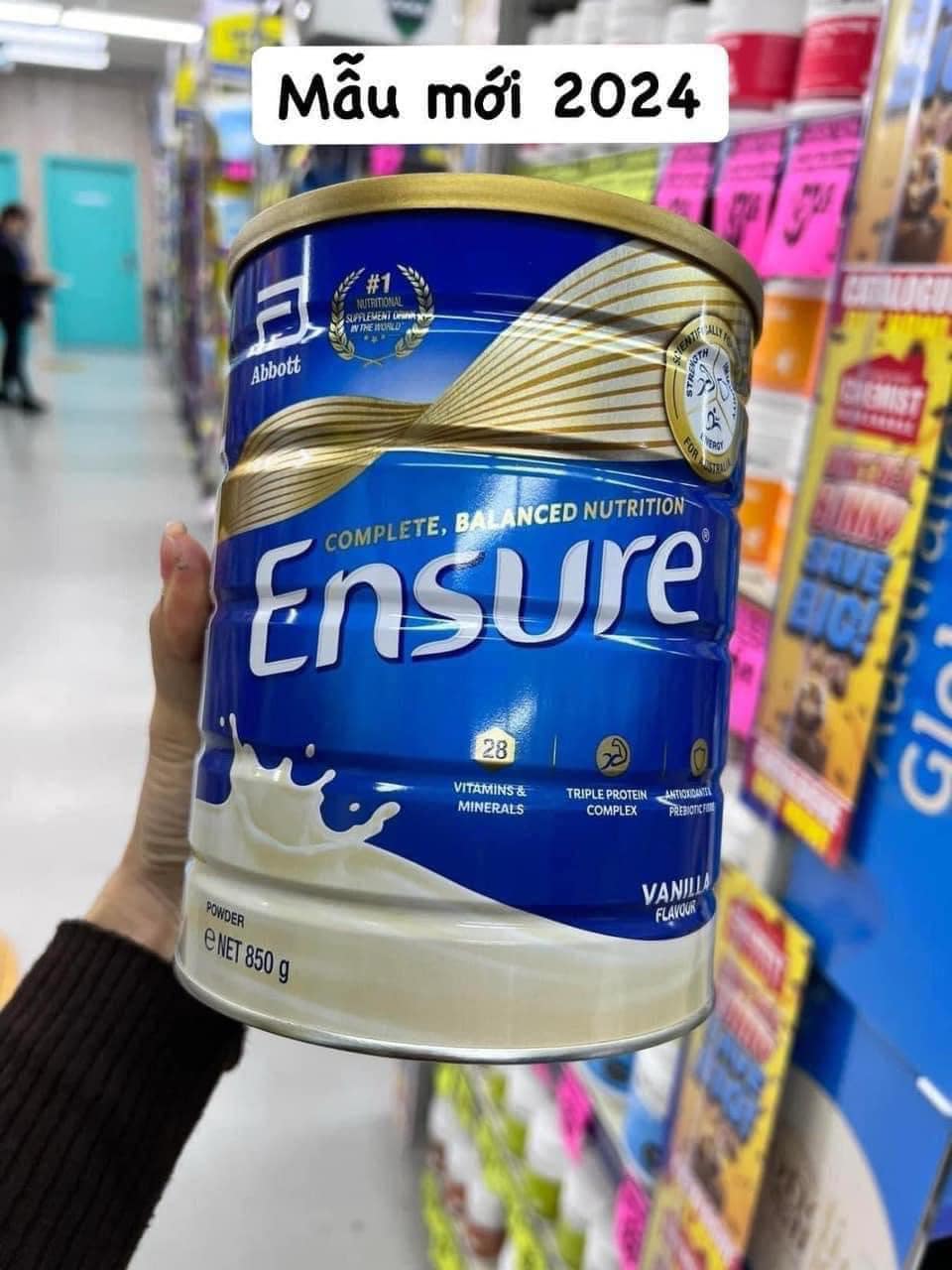 Sữa Ensure Úc 850g vị Vani Chính hãng